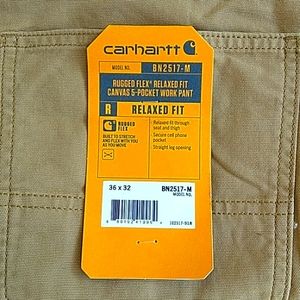 Carhartt NWT Rugged Flex Relaxed Fit Canvas 5-pocket Work Pant Size 36x32
